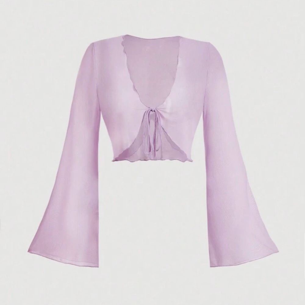 SHEIN Lavender Sheer Crop Top